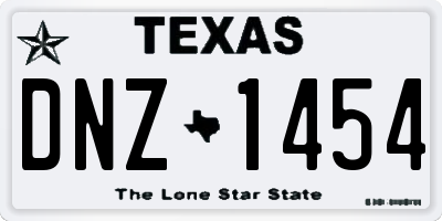 TX license plate DNZ1454