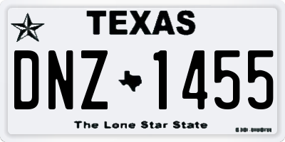 TX license plate DNZ1455