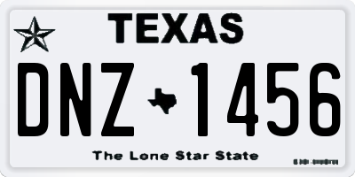 TX license plate DNZ1456