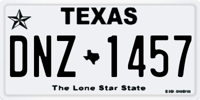 TX license plate DNZ1457