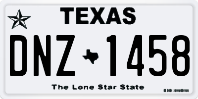 TX license plate DNZ1458