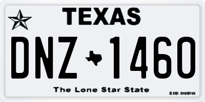 TX license plate DNZ1460