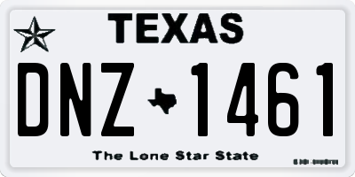 TX license plate DNZ1461