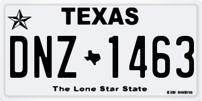 TX license plate DNZ1463
