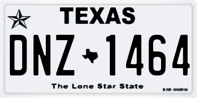 TX license plate DNZ1464