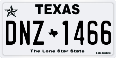 TX license plate DNZ1466