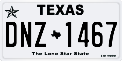 TX license plate DNZ1467