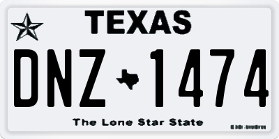 TX license plate DNZ1474