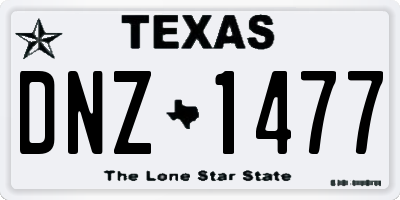 TX license plate DNZ1477