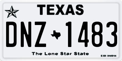 TX license plate DNZ1483