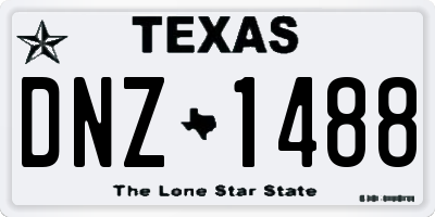 TX license plate DNZ1488