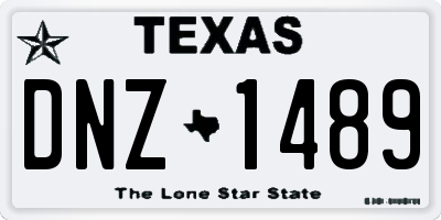 TX license plate DNZ1489