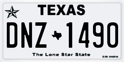 TX license plate DNZ1490