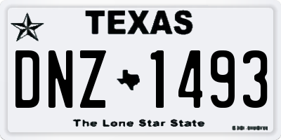 TX license plate DNZ1493