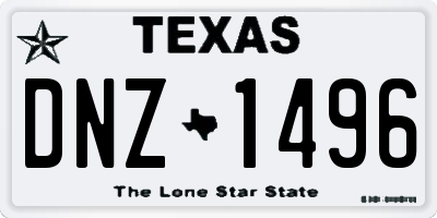 TX license plate DNZ1496