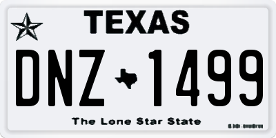 TX license plate DNZ1499