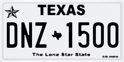 TX license plate DNZ1500