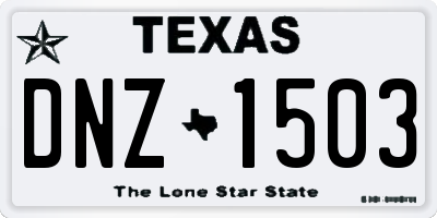 TX license plate DNZ1503
