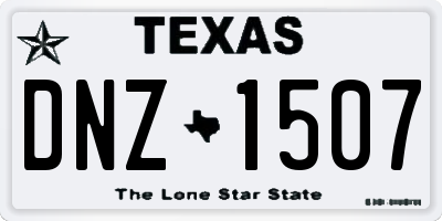 TX license plate DNZ1507