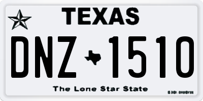 TX license plate DNZ1510