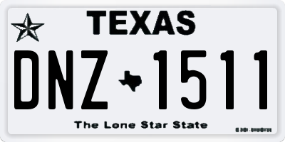 TX license plate DNZ1511