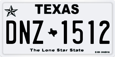 TX license plate DNZ1512