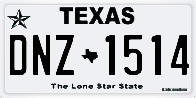 TX license plate DNZ1514