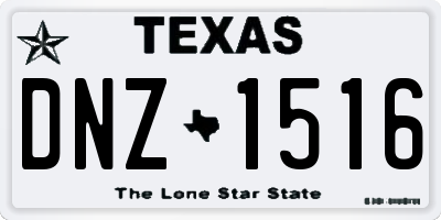 TX license plate DNZ1516