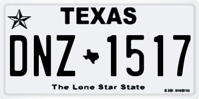 TX license plate DNZ1517