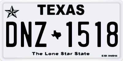 TX license plate DNZ1518