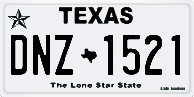 TX license plate DNZ1521