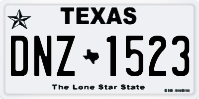 TX license plate DNZ1523