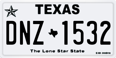 TX license plate DNZ1532