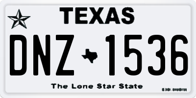 TX license plate DNZ1536