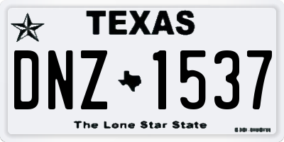TX license plate DNZ1537