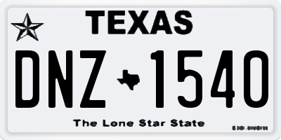 TX license plate DNZ1540