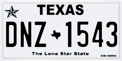 TX license plate DNZ1543