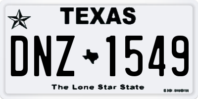 TX license plate DNZ1549