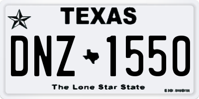 TX license plate DNZ1550