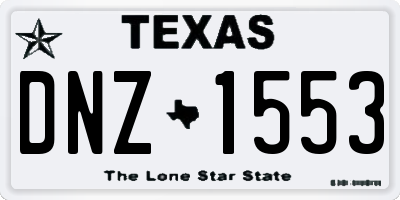 TX license plate DNZ1553
