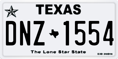 TX license plate DNZ1554