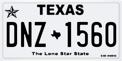 TX license plate DNZ1560