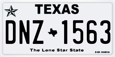 TX license plate DNZ1563