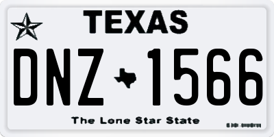 TX license plate DNZ1566