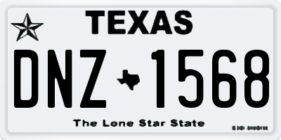 TX license plate DNZ1568
