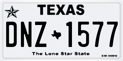 TX license plate DNZ1577