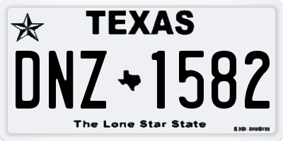 TX license plate DNZ1582