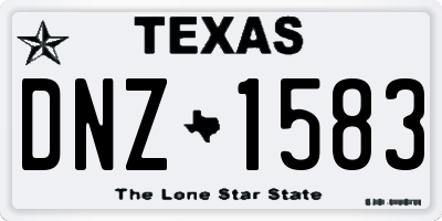TX license plate DNZ1583