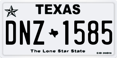 TX license plate DNZ1585