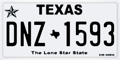 TX license plate DNZ1593